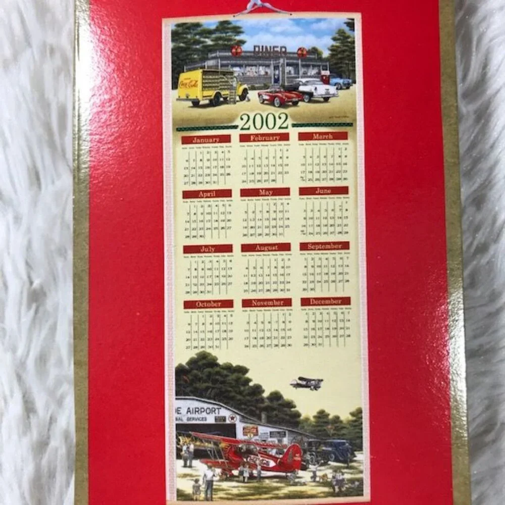 NWOT Vintage Coca-Cola Reversible 2001-2002 Wall Scroll Calendar